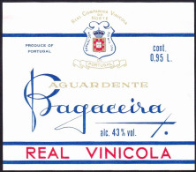 Brandy Label, Portugal - Aguardente BAGACEIRA. Real Vinícola, Vila Nova De Gaia - Alcohols & Spirits