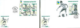 Maldives 2013, Football World Cup In Brasil, 4val In BF +BF In 2FDC - Malediven (1965-...)