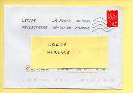 Oblitération Mécanique : FRANCE LA POSTE – 38768A Du 02/04/2008 (voir Timbre) - Sellado Mecánica (Otros)