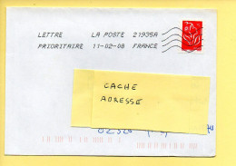Oblitération Mécanique : FRANCE LA POSTE – 21935A Du 11/02/2008 (voir Timbre) - Mechanical Postmarks (Other)