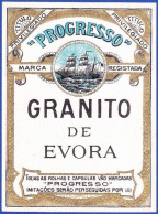 Old Liquor Label, Portugal - Granito De Évora. PROGRESSO - Alcoli E Liquori