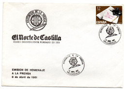 Carta Con Matasellos Commemorativo De Homenaje A La Prensa De 1981 - Storia Postale