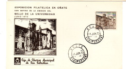 Tarjeta  Con Matasellos Commemorativo De Oñate De 1973 - Storia Postale