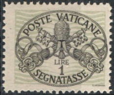 Vatican 1945, Postage Due 1 L Grey Paper With Wide Grey-green Lines 1 Value Mi P10-yII  MNH - Postage Due