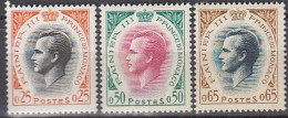 MONACO  657, 659-660, Postfrisch **, Fürst Rainer III., 1960 - Ongebruikt