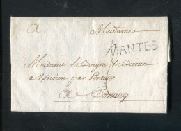 "FRANKREICH" 1741, Frueher Vorphilabrief Mit L1 "NANTES", Rs. Lacksiegel (B1180) - 1701-1800: Precursores XVIII