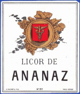 Liquor Label, Portugal - Licor De Ananaz - Alcoholen & Sterke Drank