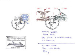 Estonia:Special Cancellation Postal Stamps Day In Stockholm With Cancellation M/S Estonia Catastrophe Stamped In Tallinn - Estonia