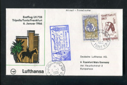 "TUNESIEN" 1966, Erstflugbrief LH 733 "Tunis-Frankfurt" (B1181) - Otros (Aire)