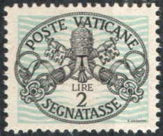 Vatican 1945, Postage Due 2 L With Wide Blue  Lines 1 Value Mi P11-xII  MNH - Strafport