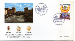 Carta Con Matasellos Commemorativo De  Academia Militar Zaragoza De 1982 - Covers & Documents