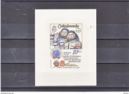 TCHECOSLOVAQUIE 1979  Espace, Cosmonautes Yvert BF 46a ND, Michel Bl 39 B NEUF** MNH Cote 50 Euros - Hojas Bloque