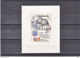 TCHECOSLOVAQUIE 1979  Espace, Cosmonautes Yvert BF 46a ND, Michel Bl 39 B NEUF** MNH Cote 50 Euros - Blokken & Velletjes