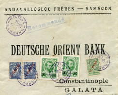 1913 Russian Levant Samsun To Istanbul Turkey Registered - Sonstige & Ohne Zuordnung