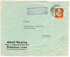 DR 1936, Landpoststpl. CAROLATHAL über Scxhwarzenberg Auf Brief M. 3 Pf. - Brieven En Documenten