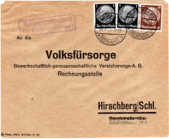 DR 1935, Landpost Stpl. KAMMERSWALDAU über Hirschberg Auf Brief M. 10+2x1 Pf. - Cartas & Documentos