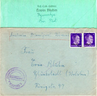 Dt. Dienstpost Ukraine, 2x6 Pf Auf Brief V. SAPOROSHJE M. Eisenbahn Briefstempel - Besetzungen 1938-45