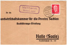 DR 1930, Landpoststempel VELTHEIM Börßum Land Auf Briefteil M. 15 Pf. - Lettres & Documents