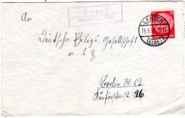 DR 1939, Landpost Stpl. ZAPEL über Lenzen Auf Brief M. 12 Pfg.  - Covers & Documents