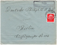 DR 1939, Landpost Stpl. KREBS über Heidenau (Sachsen) Auf Brief M. 12 Pfg.  - Covers & Documents