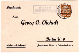 DR 1937, Landpoststpl. GABOW über Bad Reichenwalde (Oder) Auf Briefteil M. 3 Pf. - Covers & Documents