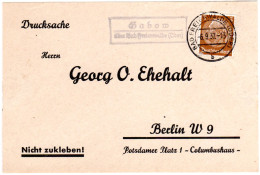 DR 1937, Landpoststpl. GABOW über Bad Reichenwalde (Oder) Auf Briefteil M. 3 Pf. - Briefe U. Dokumente