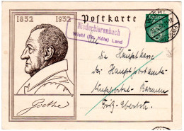 DR 1932, Landpoststpl. NIEDERBIERENBACH Wiehl (Bz. Köln) Land Auf 6 Pf Ganzsache - Storia Postale