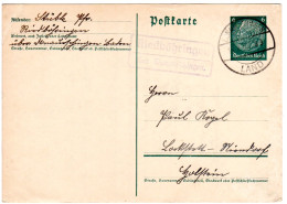 DR 1936, Landpoststpl. RIEDBÖHRINGEN über Donaueschingen Auf 6 Pf. Ganzsache - Covers & Documents