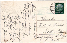 DR 1935, Landpost Stpl. SEITENRODA über Kahla Auf Karte M. 6 Pfg.  - Storia Postale