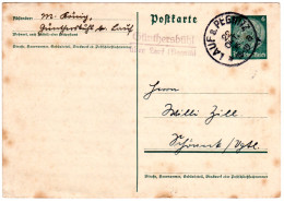 DR 1935, Rahmenloser Landpoststpl. GÜNTHERSBÜHL über Lauf Auf 6 Pf. Ganzsache - Briefe U. Dokumente