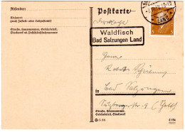 DR 1932, Landpost Stpl. WALDFISCH Bad Salzungen Land Auf Karte M. 3 Pf. - Cartas & Documentos