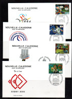 OLYMPICS - NEW CALEDONIA -  2000 SYDNEY OLYMPICS SET OF 4 ILLUSTRATED FDCS - Summer 2000: Sydney