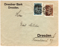 DR 1923, 3000+5000 Mk. M. Firmenlochung Dr.B. Auf Orts-Brief V. Dresden - Lettres & Documents