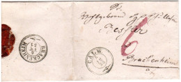 Württemberg 1853, Zier-K3 CALW Auf Porto Brief N. Brackenheim - Préphilatélie