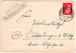 DR 1944, Landpost Stpl. SCHIENEN über Radolfzell Auf Brief M. 12 Pf. - Lettres & Documents