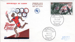 Gabun 1960, 250/500 F. Oympiade Überdruck Marke Auf FDC - Gabon