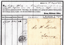 Bayern 1842, Fuhrmannsbrief Nicolaus Siller V. Hafnerzell N. Tittmoning  - [Voorlopers