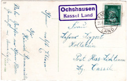 DR 1928, Landpoststpl. OCHSHAUSEN Kassel Land Auf Karte M. 8 Pf - Cartas & Documentos