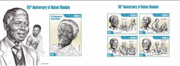 Maldives 2013, Mandela, 4val In BF +BF IMPERFORATED - Nobel Prize Laureates