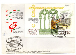 Carta Con Matasellos Commemorativo De  Exposicon De Granada  De 1991 - Briefe U. Dokumente