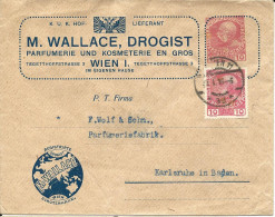 Österreich 1916, 10 H. M. Perfins Auf 10 H. Parfumerie Privat Ganzsache V. Wien - Covers & Documents