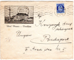 Norwegen 1823, EF 40 öre Auf Hotel Phoenix Bilderbrief V. Trondheim N. Ungarn  - Lettres & Documents