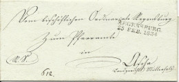 Bayern 1834, L2 Regensburg Auf Brief N. Ascha LG Mitterfels - Precursores