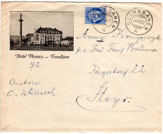 Norwegen 1823, 40 öre Auf Hotel-Brief M. Bahnpoststpl. V. Trondheim N. Ungarn  - Storia Postale