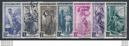 1955-57 Italia Italia Lavoro Stelle I 7v. US Sass. N. 754/60 - 1961-70: Mint/hinged