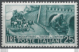 1956 Italia Traforo Del Sempione MNH Sass. 797 - 1961-70:  Nuovi