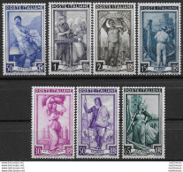 1955-57 Italia Al Lavoro Stelle 7v. MNH Sass. N. 754/60 - 1946-60: Nieuw/plakker