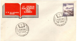 Carta Con Matasellos Commemorativo De  Feria Nacional Del Libro Oviedo - Storia Postale