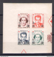 1951 MONACO - Pro Croce Rossa , Blocco Di Quattro Non Dentellati Con Nuovo Valore, N° 379/82 , MNH** - Other & Unclassified