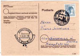1947, BDPh Landesverbandstagung NRW, Köln Sonderstempel Auf Karte M. 12 Pf. - Briefmarkenausstellungen